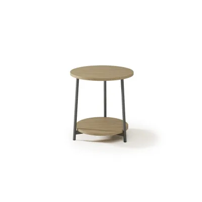 Maconi Tavolino rotondo Milord 1056 con piano in melaminico da 46 cm e h. 50 cm serie Coffee Table collection | 2 piani