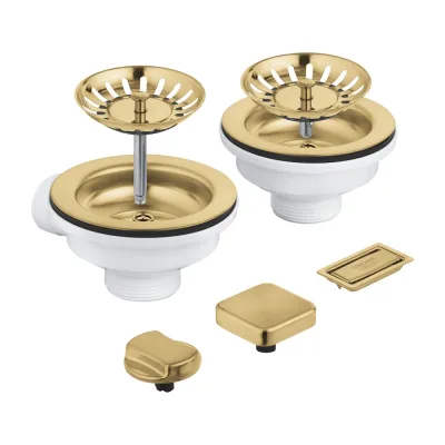 Grohe Set di scarico per lavelli a 2 vasche 40998GN0 finitura oro spazzolato