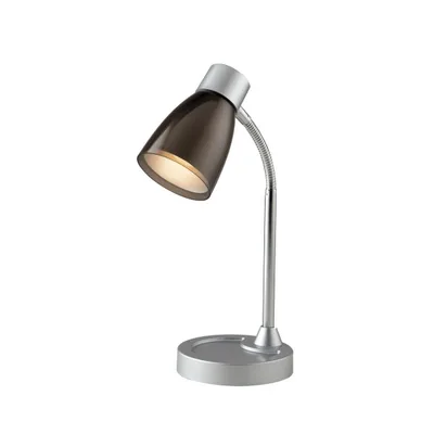 Lampada da tavolo nera in metallo e plastica, diffusore orientabile, 1 luce E14, 13.5x36cm