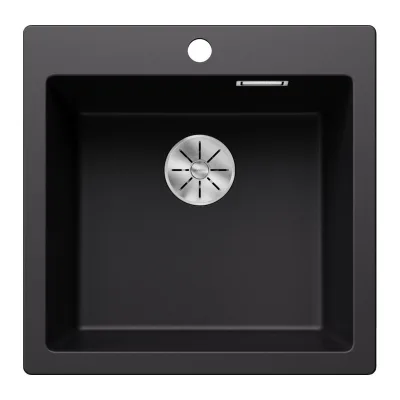 Blanco Lavello a una vasca PLEON 5 Satin Gold 3525951 finitura nero da 51x51 cm - Sopratop