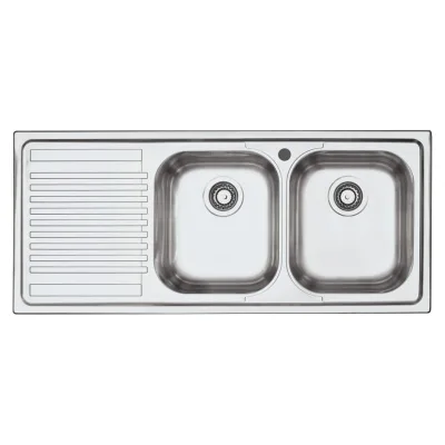 Barazza Lavello due vasche con gocciolatoio sx B_FAST 1LFS12S finitura inox satinato da 116x50 cm - PROMOZIONE ATTIVA FINO AL 19/10