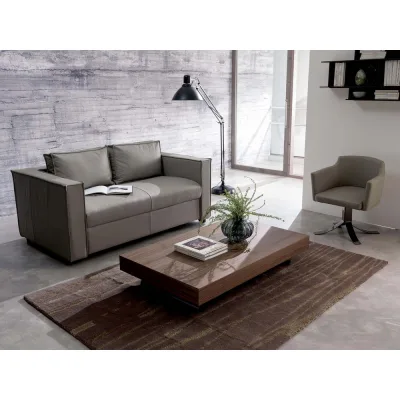 Ozzio Tavolino trasformabile Newood art. T123 con struttura in metallo e piano in legno da 126x76 cm