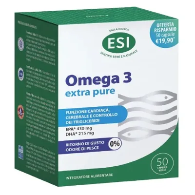 ESI Omega 3 Extra Pure Integratore Naturale Omega 3 e Vitamina E 35+15 perle