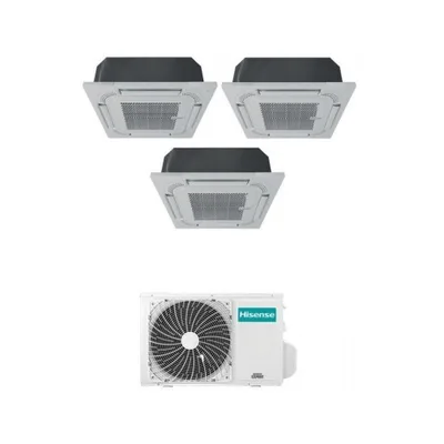 Climatizzatore Condizionatore Hisense Trial Split  9+9+12 con 3AMW62U4RFA a Cassetta R-32 9000+9000+12000 Wi-Fi Optional A++/A+ Con Telecomando e Pannello Incluso