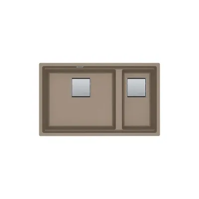 Franke: Lavello due vasche Vasche Kubus 2 Sottotop KNG 120 125.0529.872 finitura fragranite oyster da 72x42 cm