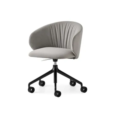 Connubia Sedia Home Office girevole Tuka Soft CB2164-MTO con struttura in alluminio e seduta a scelta - Con braccioli