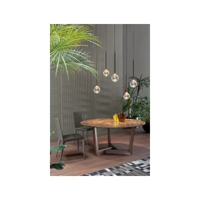 Bonaldo Tavolo rotondo fisso Art Wood con struttura in legno e piano a scelta da Ø140 cm