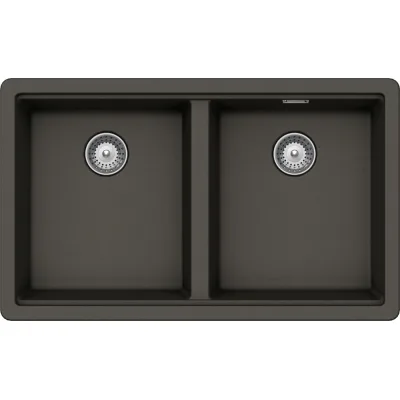 Schock Lavello due vasche BROOKLYN N200 BYKN200A43 finitura asphalt da 75x45.6 cm