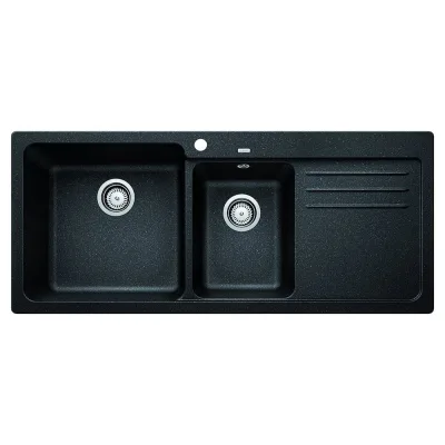 Blanco | Lavello una vasca con gocciolatoio dx NAYA 8 S 1519654 finitura antracite da 116x50 cm - Sopratop
