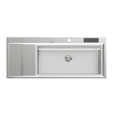 Foster Lavello una vasca con gocciolatoio a sinistra 4504 051 finitura acciaio inox da 117.3x51.3 cm - IN PROMOZIONE FINO AL 30/06