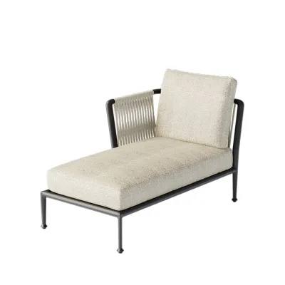 Unopiù Modulo lounge destro TREBLE in alluminio e corda - Con o senza cuscino - IN PROMOZIONE FINO AL 6/07