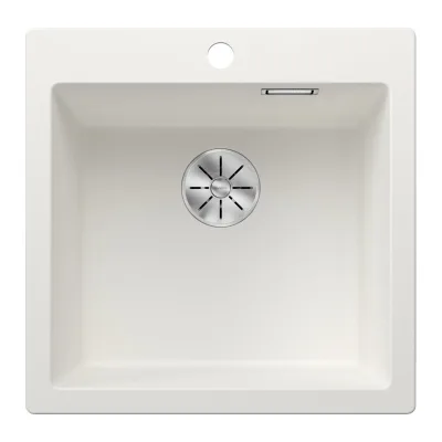 Blanco Lavello a una vasca PLEON 5 Dark Steel 4521672 finitura bianco da 51x51 cm - Sopratop