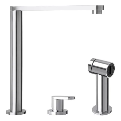Barazza Miscelatore con comando remoto e doccino estraibile B_FREE KIT 1RUBMBFRK finitura inox satinato