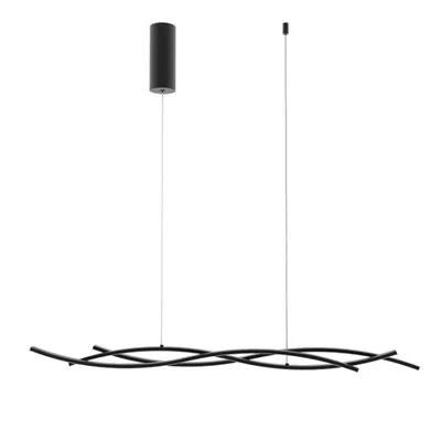 Lampadario a sospensione LED nero contemporaneo, 40W, CCT, 118x105cm