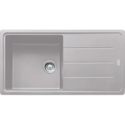 Franke: Lavello una vasca con gocciolatoio Boston BFG 611-97 114.0276.118 finitura fragranite alluminio da 97x50 cm