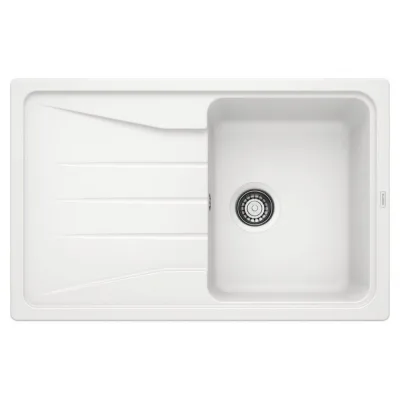 Blanco Lavello una vasca con gocciolatoio SONA 45 S 1519665 finitura bianco da 78x50 cm - Sopratop