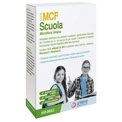 Mcf scuola 30 compresse masticabili con edulcorante senza glutine e lattosio