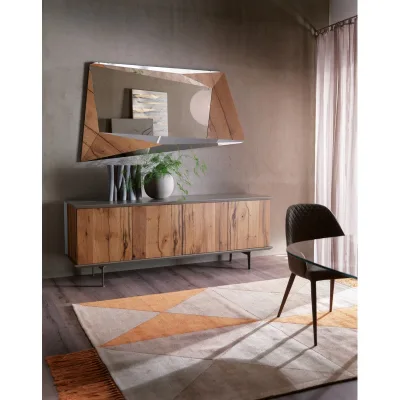 Ozzio Madia Brera art. X302 con basamento in metallo e ante a scelta da L.205 cm e H.75 cm - 4 ante