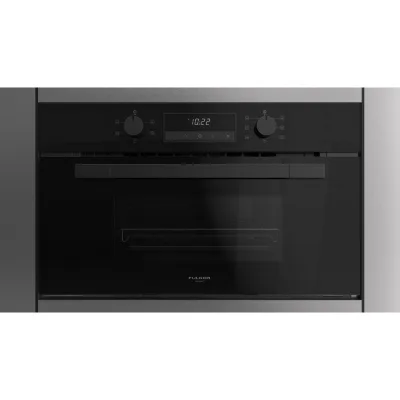 Fulgor Forno compatto a vapore FUSO 7505 MT GBK finitura vetro nero da 75 cm