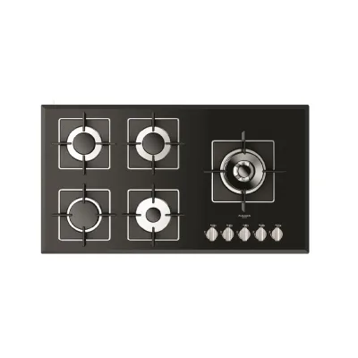Fulgor Piano cottura a gas FCH 905 G DWK BK finitura vetro nero da 91 cm