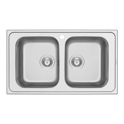 Schock Lavello due vasche MASTER N200 MASTN200 finitura inox spazzolato da 86x50 cm