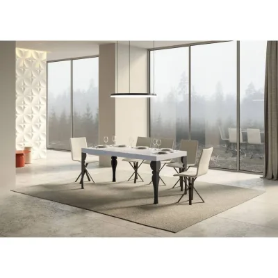 Itamoby Tavolo allungabile Paxon in nobilitato e talaio in ferro antracite da 160(420)x90 cm