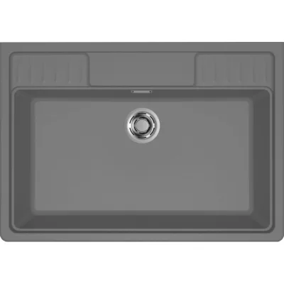 Elleci Lavello una vasca SPAZIO 900 LKS90099 finitura composito K99 grigio scuro da 90x63.5 cm
