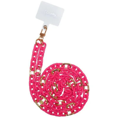 CELLY NECK LACET CHAIN PINK FLUO LACETCHAINPKF