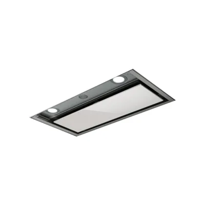Elica Cappa da incasso BOX IN PLUS IXGL/A/120 PRF0097797A finitura acciaio inox e vetro bianco da 120 cm