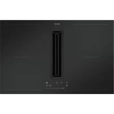 Miele Piano cottura con cappa integrata Filotop/Appoggio KMDA 7876-1 FL finitura nero opaco da 80 cm