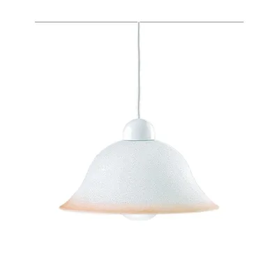 Lampadario a sospensione in vetro con bordo decorato rosa, 1 luce E27, 31x120cm