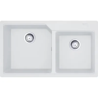 Franke: Lavello due vasche Urban Incasso UBG 620-86 114.0686.768 finitura fragranite bianco da 86x50 cm