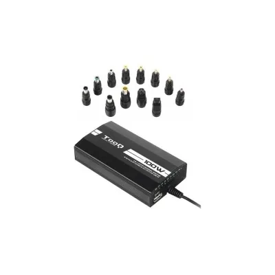 Tooq Caricatore Universale per Laptop 100W USB 12 Adattatori Voltaggio 12-24V Indicatore LED