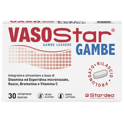 Vasostar gambe 30 compresse bistrato senza glutine senza lattosio