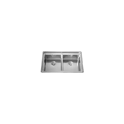 Alpes Lavello semifilo a due vasche LFRS 587/2V in acciaio inox da 87x51 cm