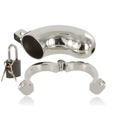 Gabbia pene cintura castità in acciaio pesante Cock Ring Retain Brig BDSM