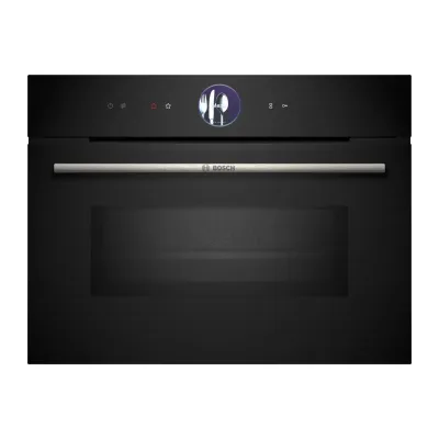 PRONTA CONSEGNA - Bosch Forno compatto combinato a microonde CMG7761B1 finitura vetro nero da 60 cm - Serie 8