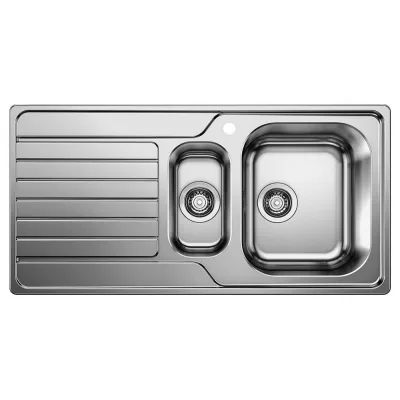 Blanco Lavello una vasca con vaschetta e gocciolatoio sx DINAS 6 S 1328104 in acciaio inox da 100x50 cm - Sopratop
