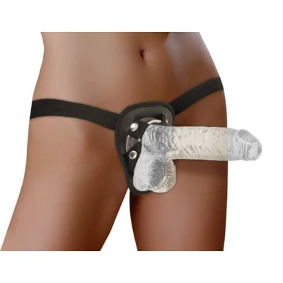 Strap On Crystal Clear 20 cm Trasparente con Harness Regolabile e Ventosa