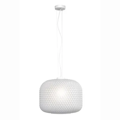 Lampadario elegante in vetro cristallo bianco, lampadina E27, 40x150cm