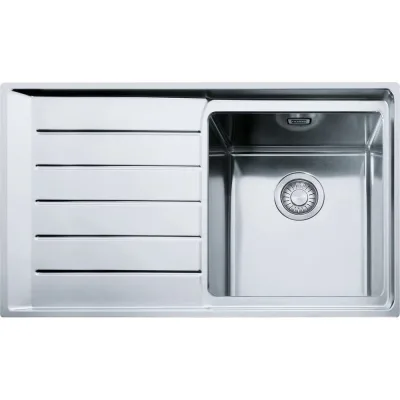 Franke: Lavello una vasca con gocciolatoio a sinistra Neptune Plus NPX 611 101.0068.360 finitura inox satinato da 86x51 cm