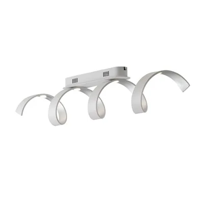 Plafoniera LED bianco a spirale in alluminio, 20W, Luce calda, 80x18cm