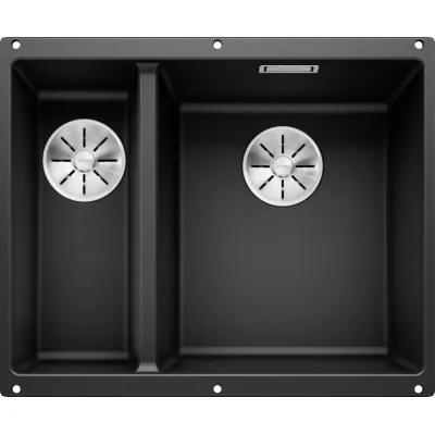 Blanco | Lavello una vasca DX con vaschetta SUBLINE 340/160-U 1525986 finitura nero da 55.5x46 cm - Sottotop