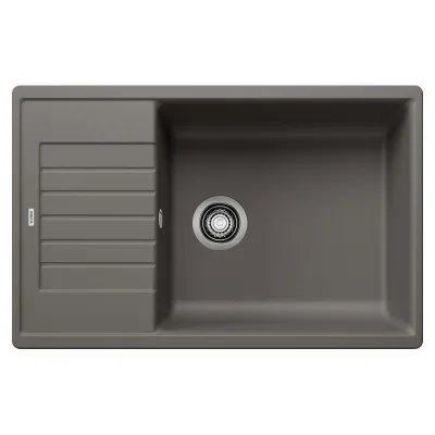 Blanco | Lavello una vasca con gocciolatoio ZIA XL 6 S Compact 1527397 finitura grigio vulcano da 78x50 cm - Sopratop