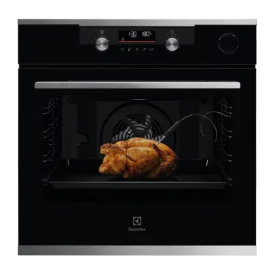 Electrolux Forno multifunzione a vapore KOCDH77X2 finitura inox e vetro nero da 60 cm