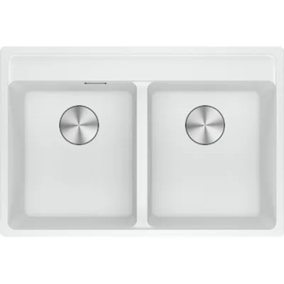 Franke: Lavello due vasche Vasche Sopratop Maris MRG 620-35-35 TL 114.0661.678 finitura fragranite bianco da 76x51 cm