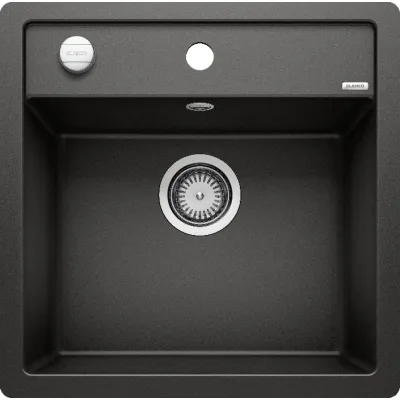 Blanco Lavello una vasca DALAGO 5-F 1525872 finitura nero da 50.5x50 cm - Filotop