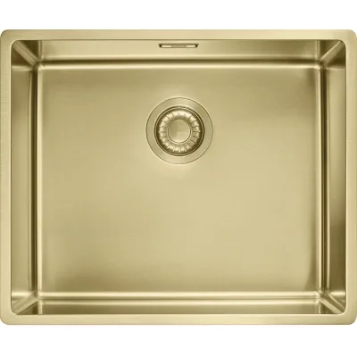 Franke: Lavello una vasca Mythos Masterpiece BXM 210/110-50 127.0674.362 finitura gold da 54x45 cm - Scarico manuale