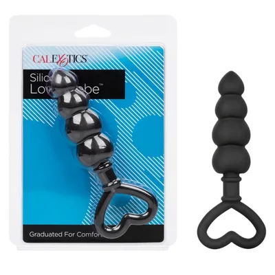 Plug anale CalExotics Silicone Love Probe 11,5 cm silicone nero cuore flessibile