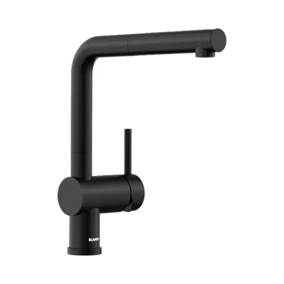 Blanco | Miscelatore monocomando con doccetta estraibile LINUS-S ECO-FLOW 1528153 finitura nero opaco